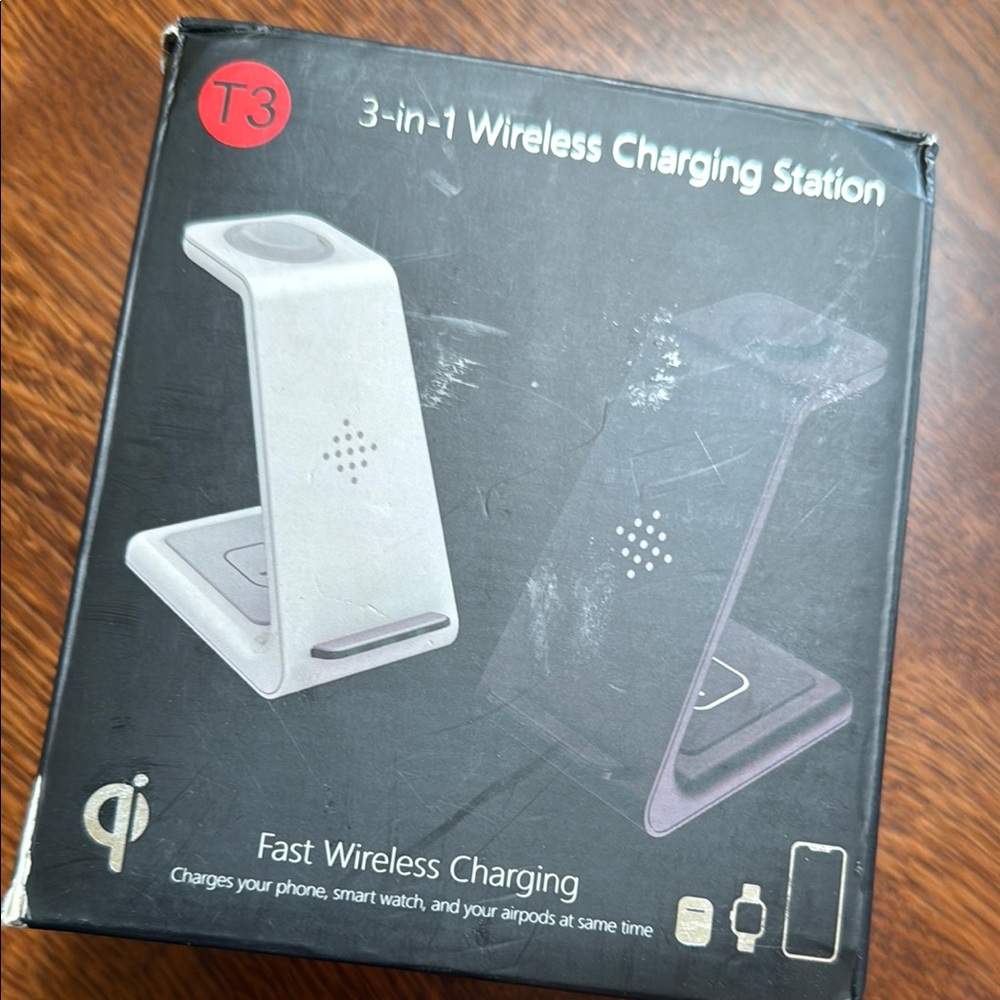 T3 White 3-in-1 Wireless Charging Station